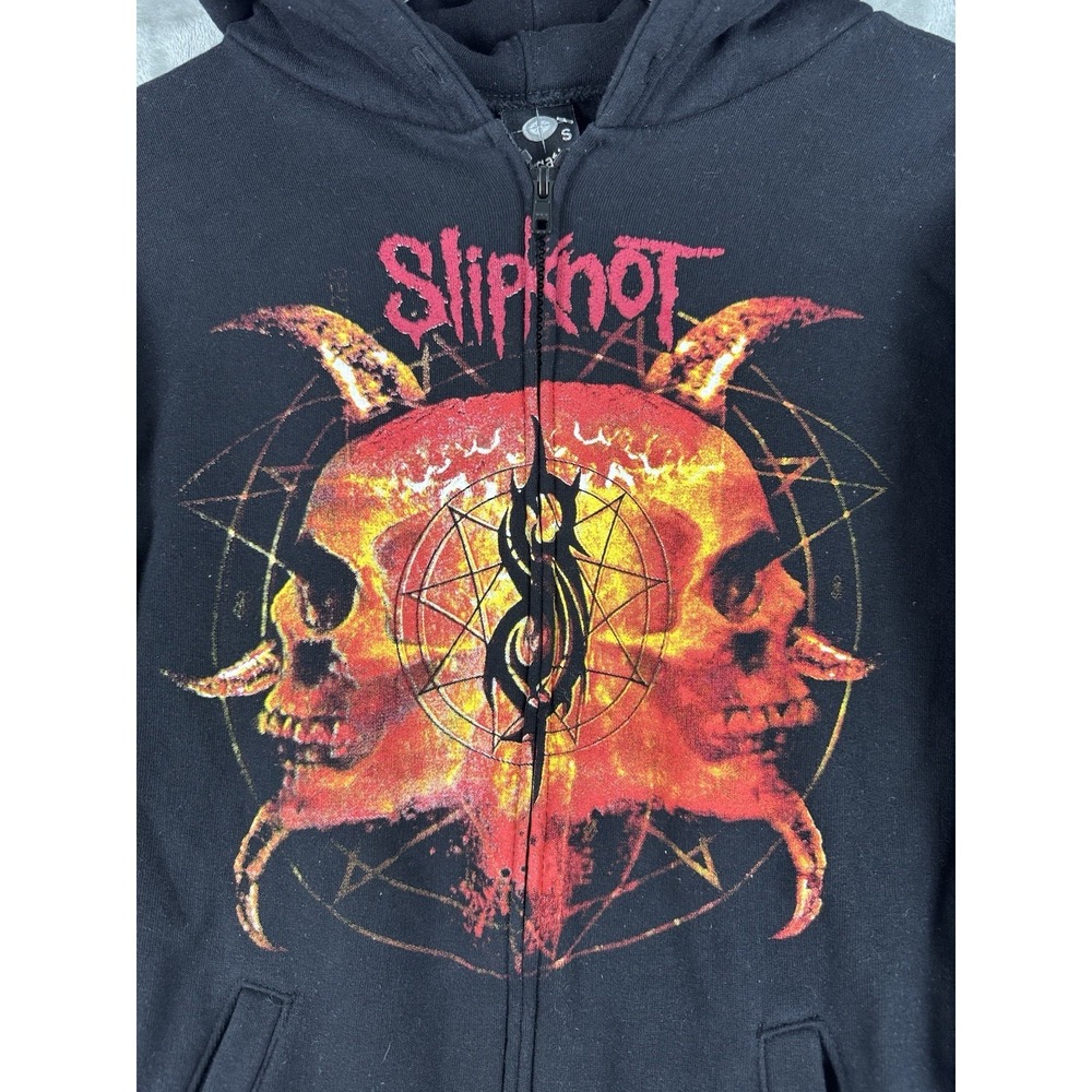 Vintage Slipknot Graphic Full Zip Hoodie Womens Small Grunge Emo Y2K Band Rock - Picture 4 of 11
